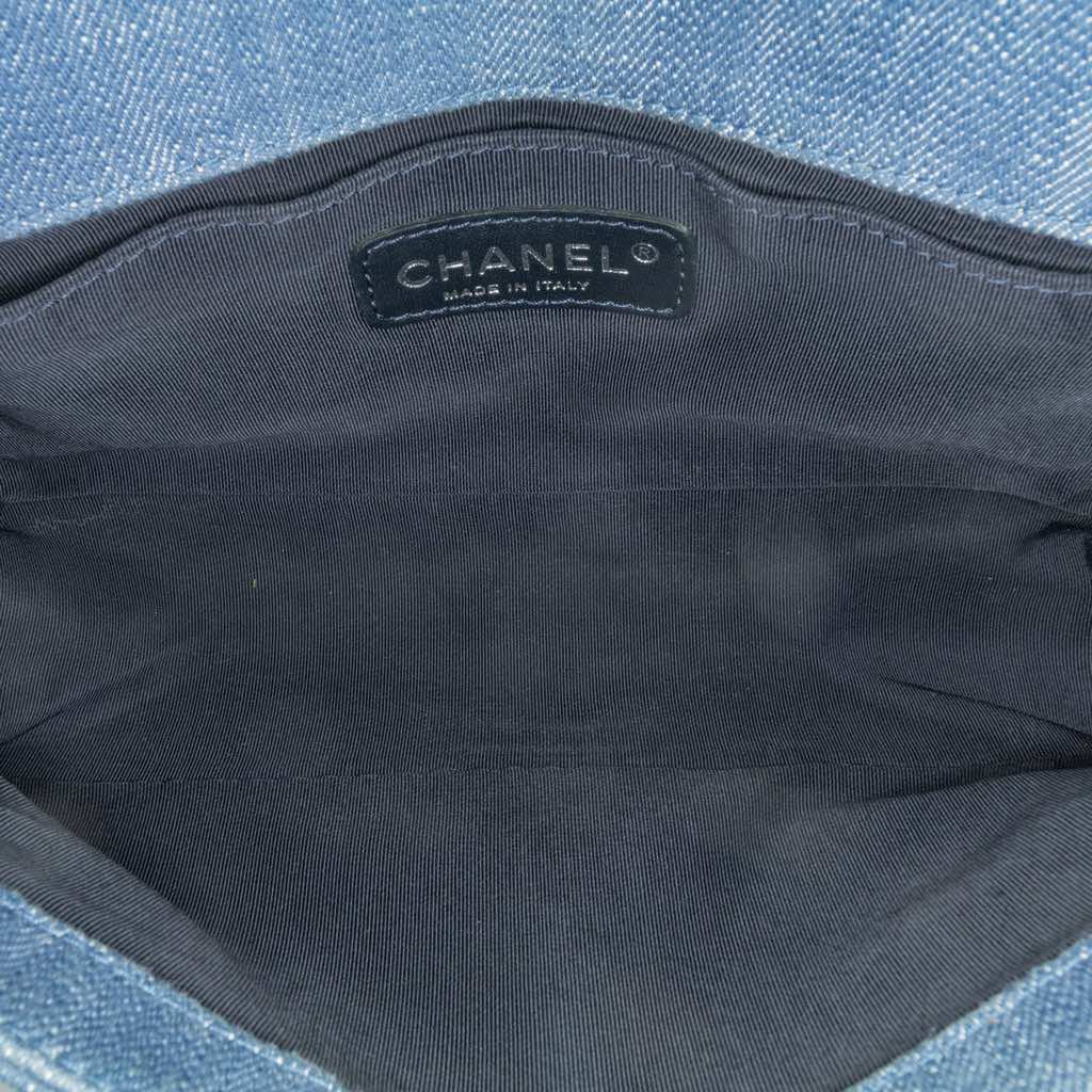 Chanel Old Medium Chevron Denim Boy Flap - 4