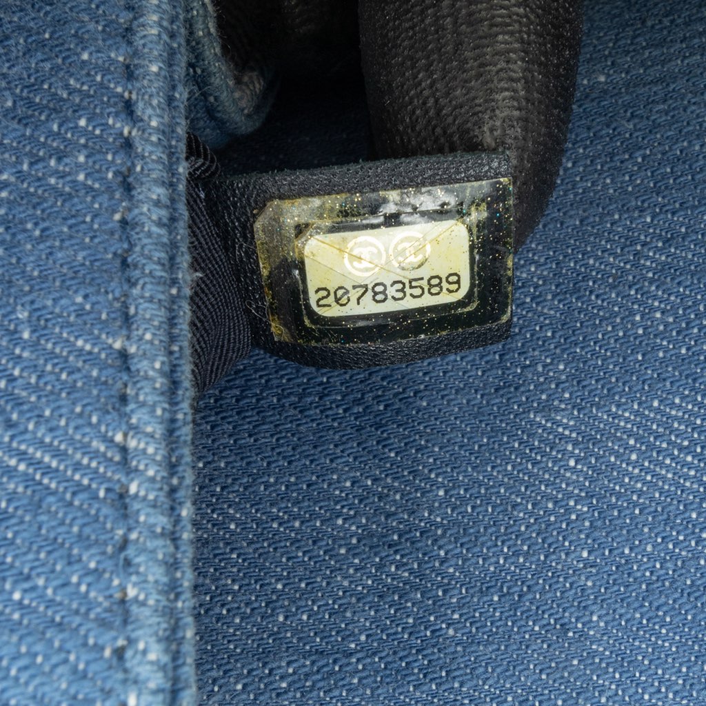 Chanel Old Medium Chevron Denim Boy Flap - 5