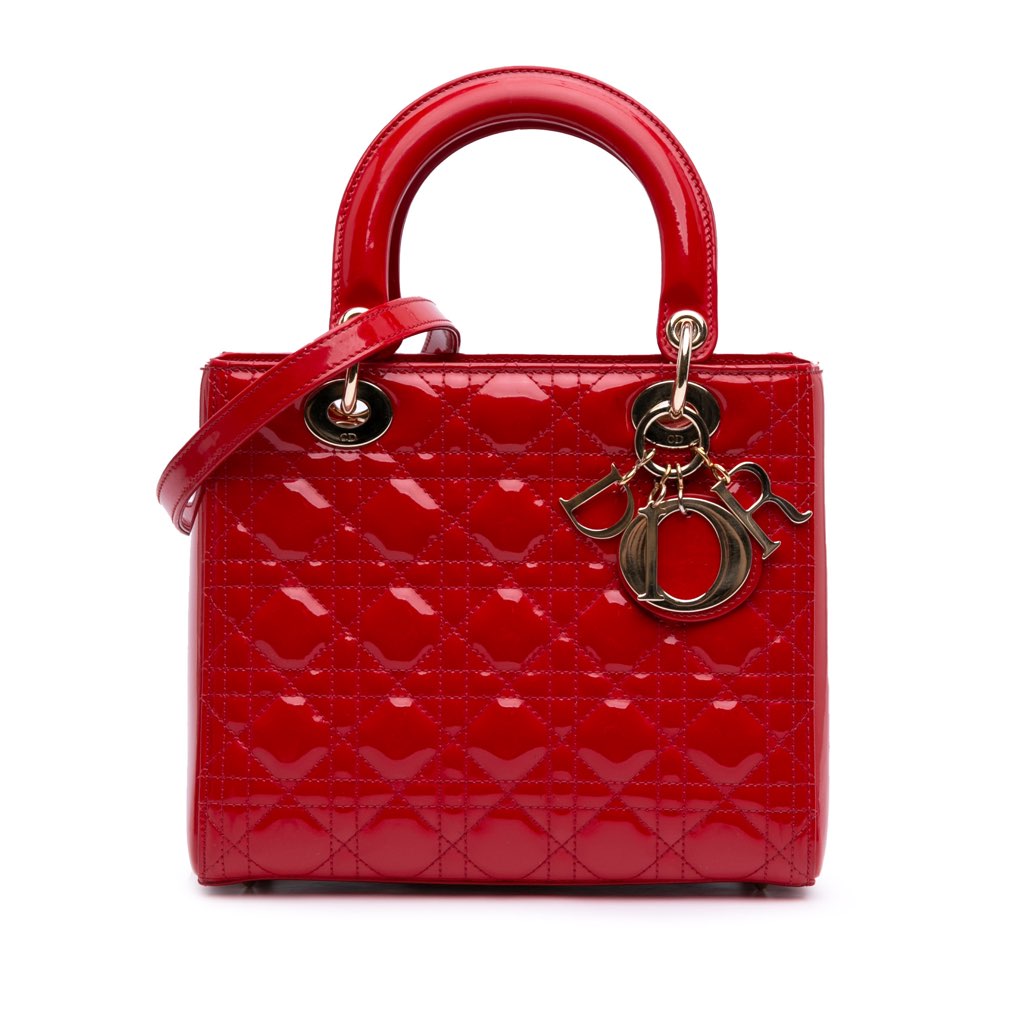 Dior Medium Patent Cannage Lady Dior