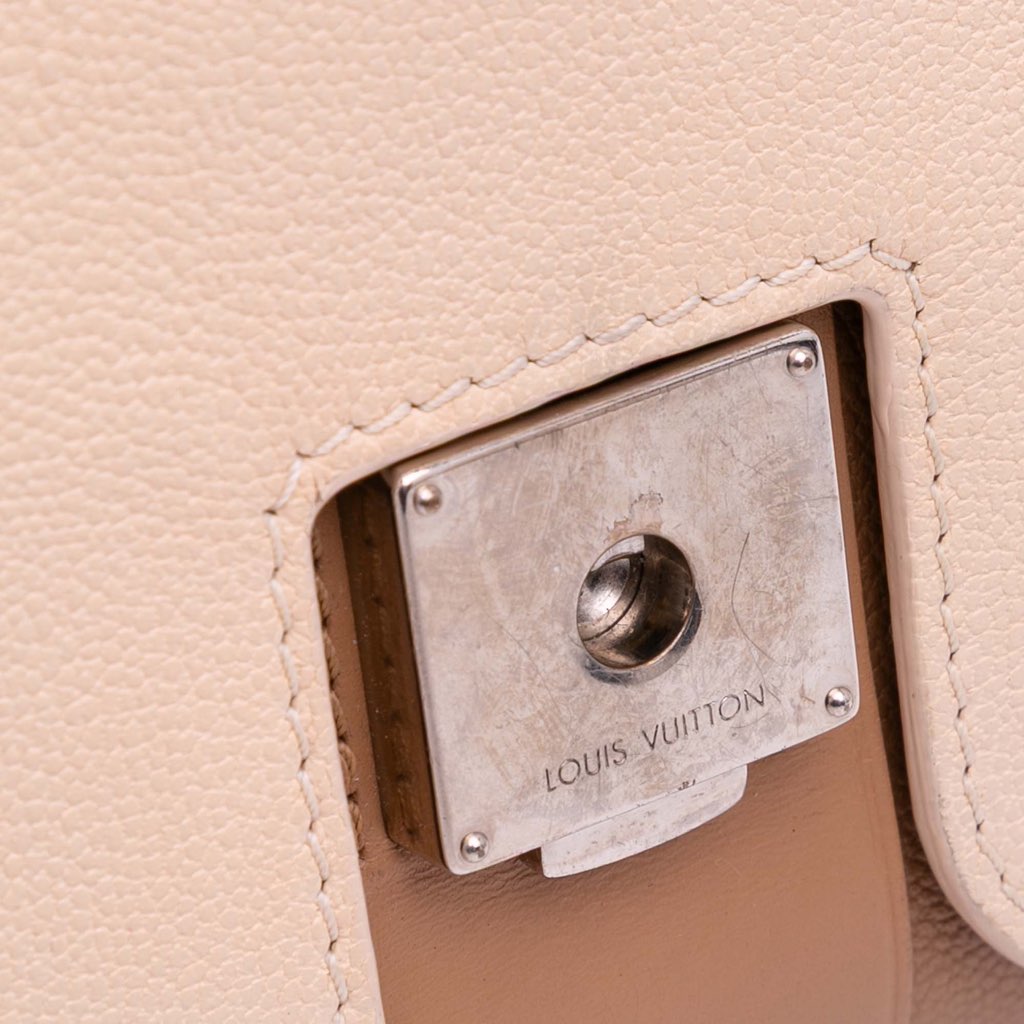 Louis Vuitton Monogram Cuir Plume Ecume Very Chain Satchel - Image 11