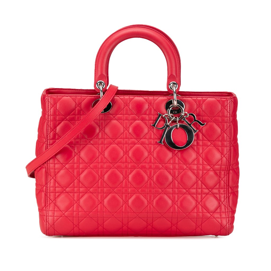 Dior Large Lambskin Cannage Lady Dior