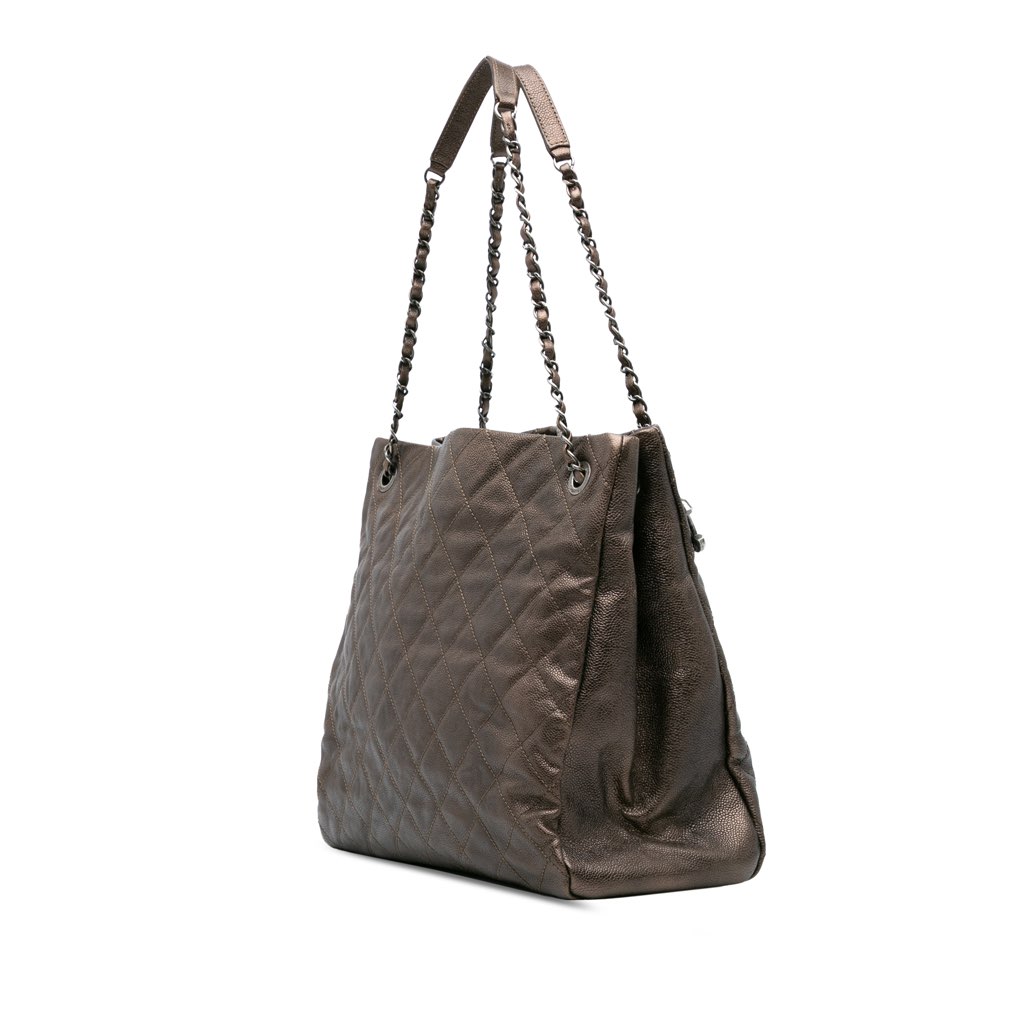 Chanel Large Quilted Iridescent Caviar Chic Tall Shopping Tote - 2