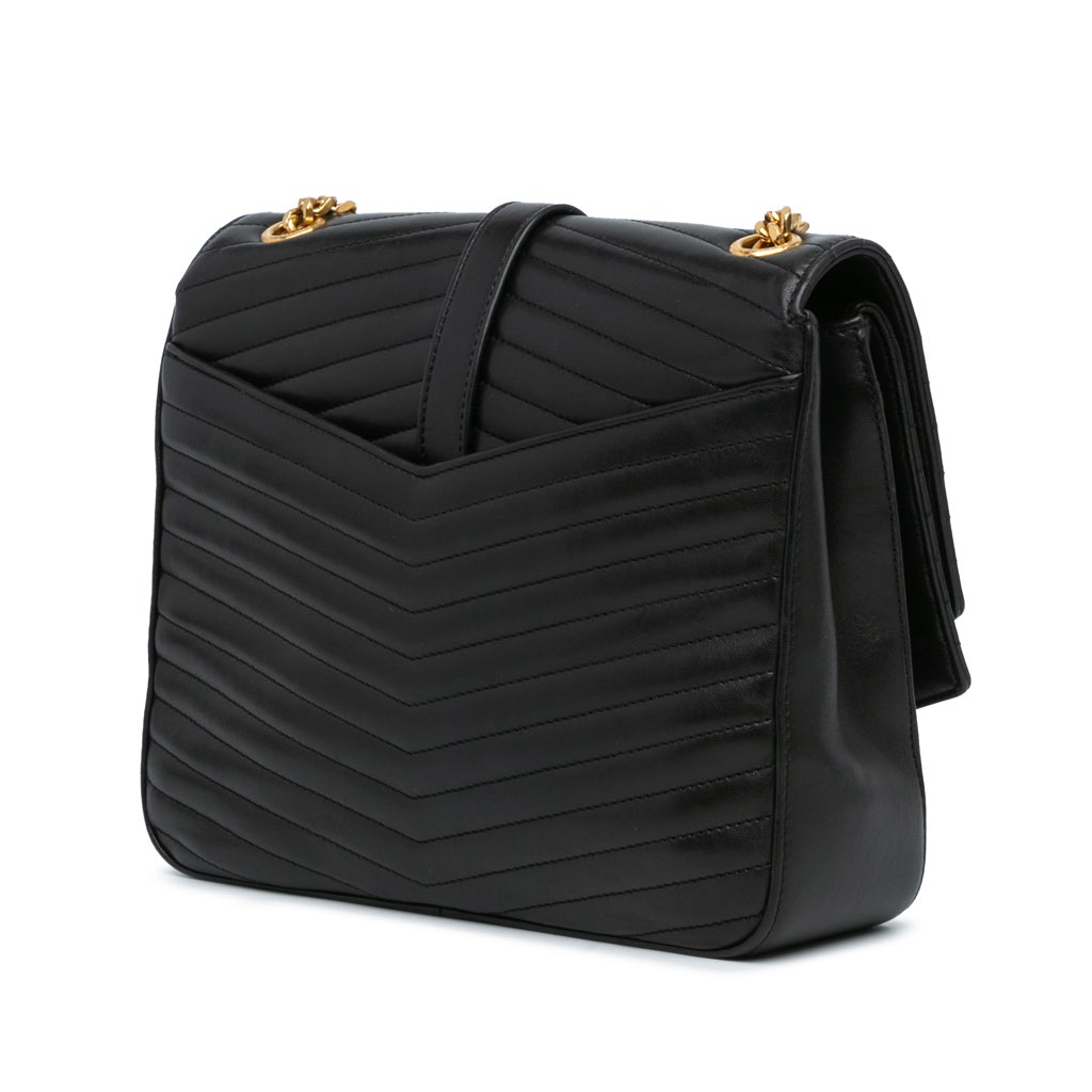 Saint Laurent Medium Lambskin Chevron Monogram Sulpice Bag - 2
