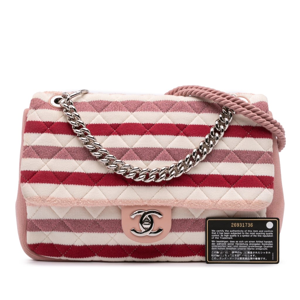 Chanel Jumbo Stripe Jersey Felt and Rope Flap - Image 13