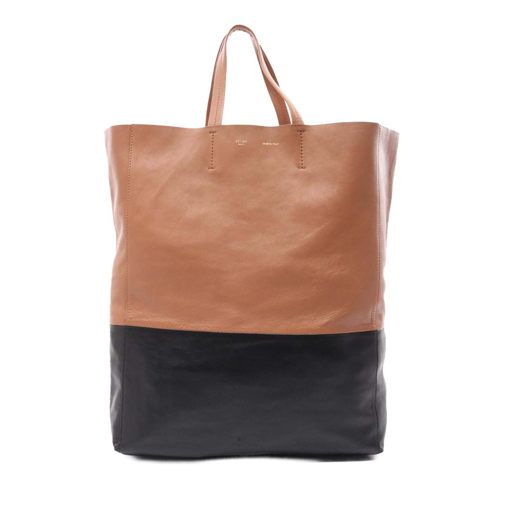 Celine Bicolor Leather Vertical Cabas Tote