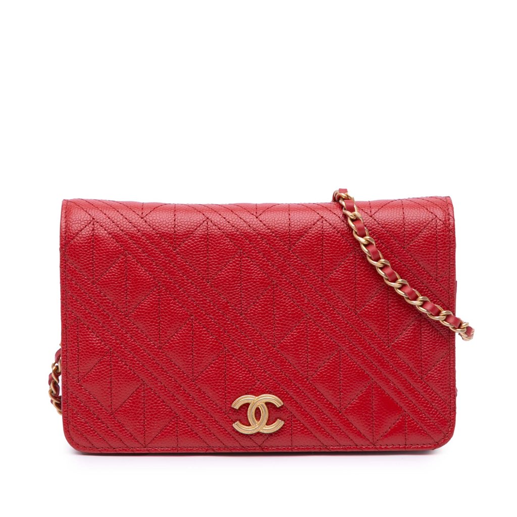 Chanel CC Mixed Quilt Caviar Wallet On Chain