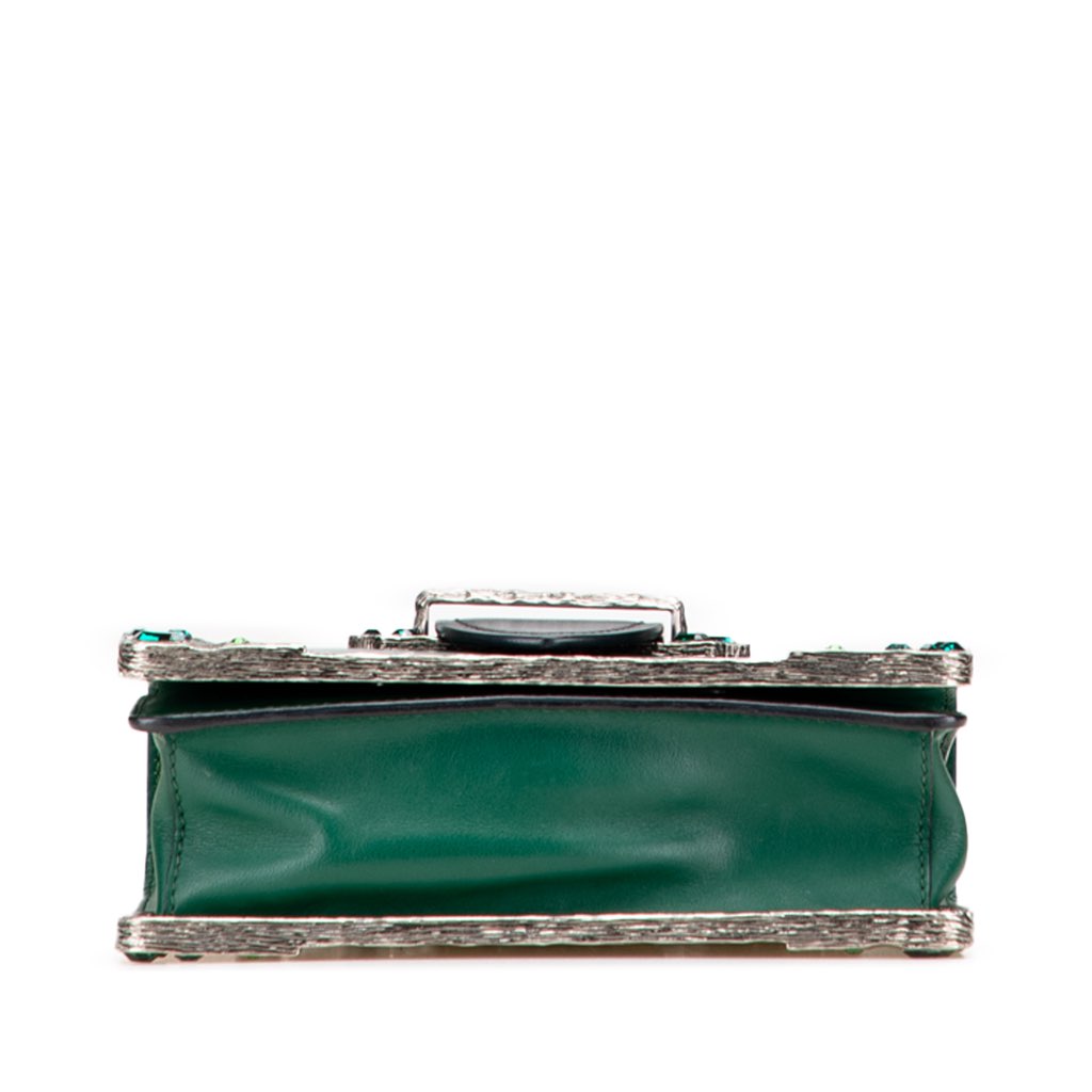 Prada Saffiano Trimmed City Calf Crystal Cahier Crossbody - 3