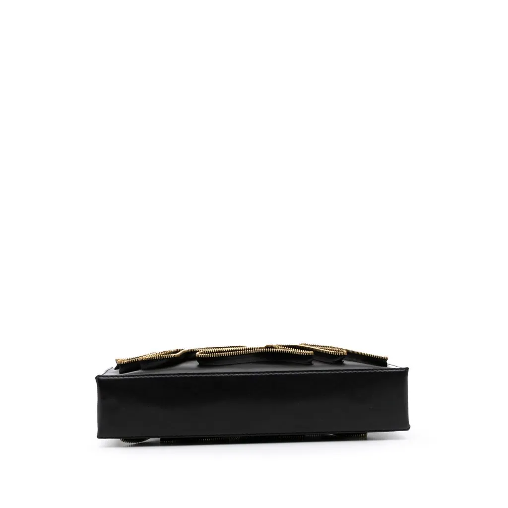 Stella Mccartney Faux Nappa Cavendish Zipper Clutch Black Polyester Good - Inside View