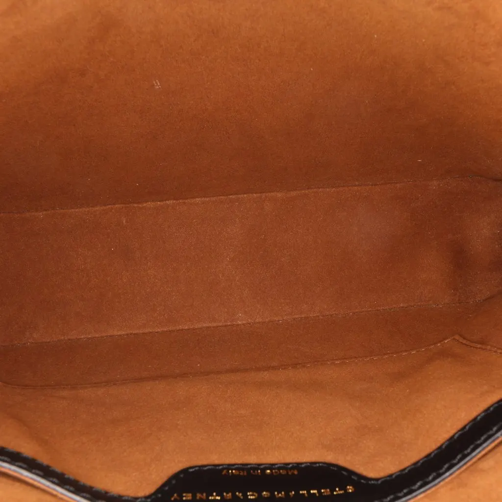 Stella Mccartney Faux Nappa Cavendish Zipper Clutch Black Polyester Good - Model View