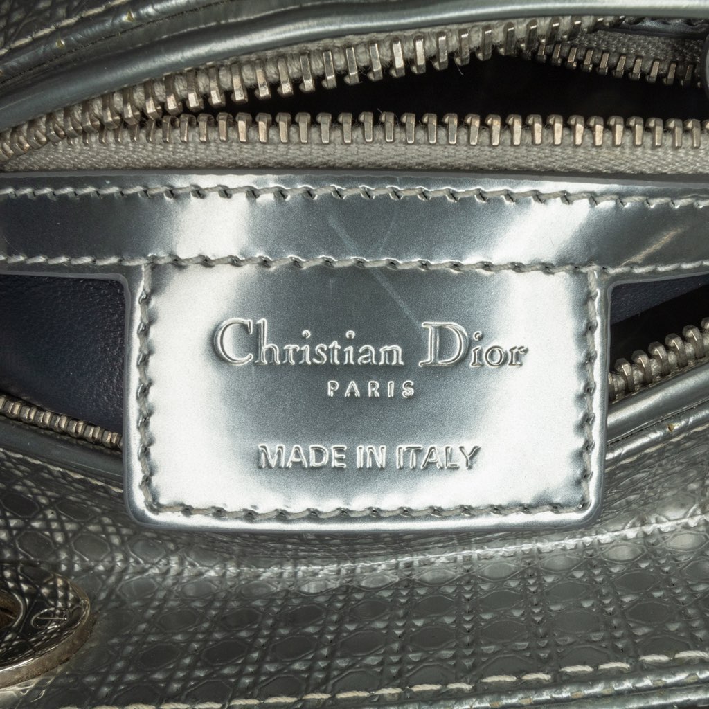 Dior Medium Metallic Patent Microcannage Lady Dior - 5
