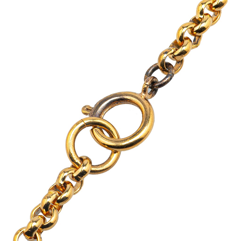 Chanel Gold Plated CC Heart Pendant Necklace - 2