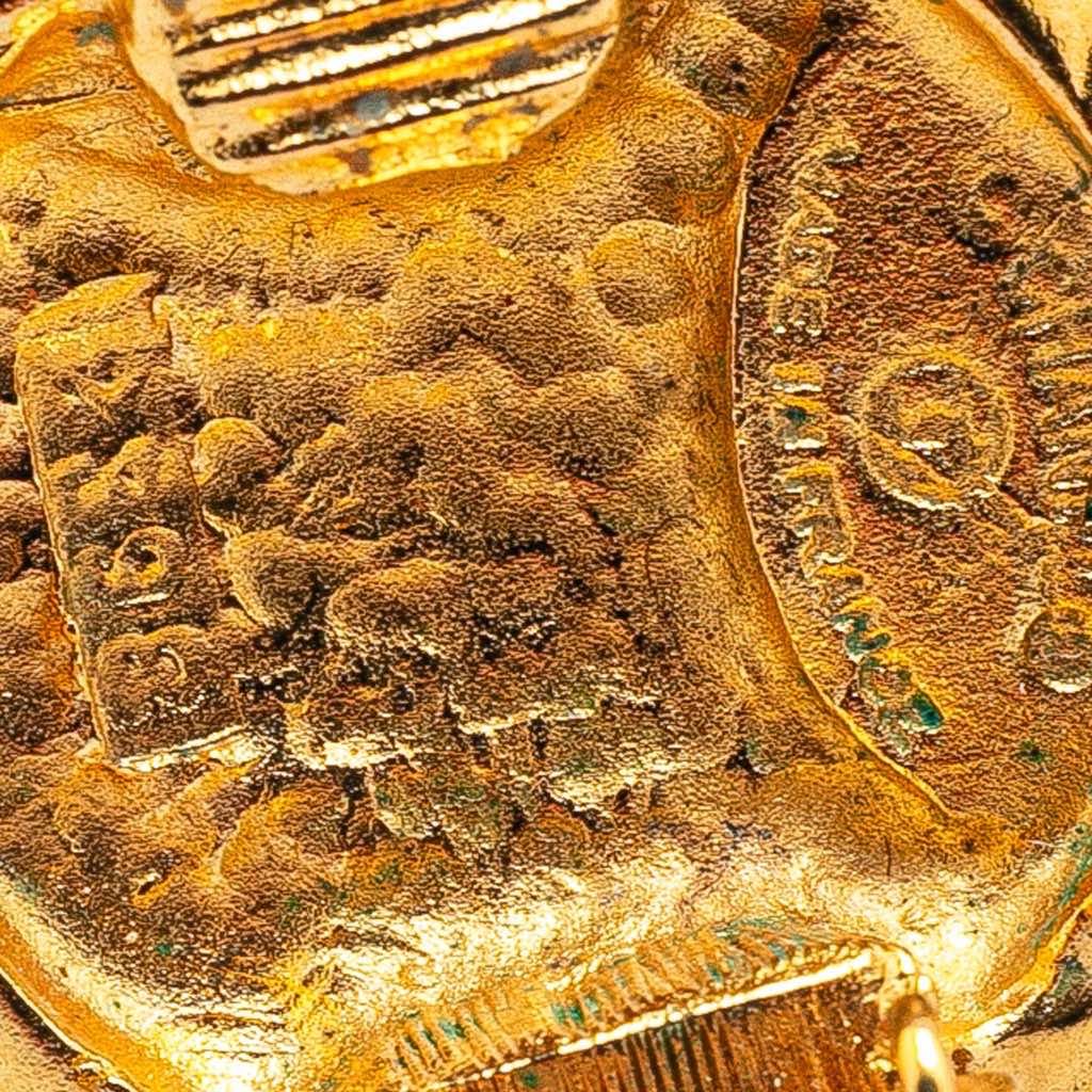 Chanel Gold Plated CC Round Clip On Earrings - Image 6