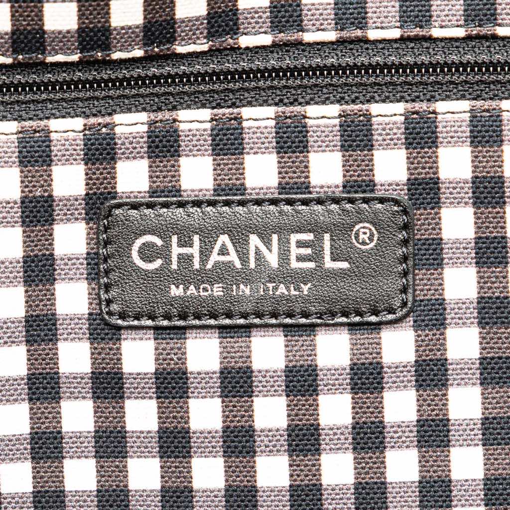 Chanel Printed Canvas Gingham Weekender Tote - Side view