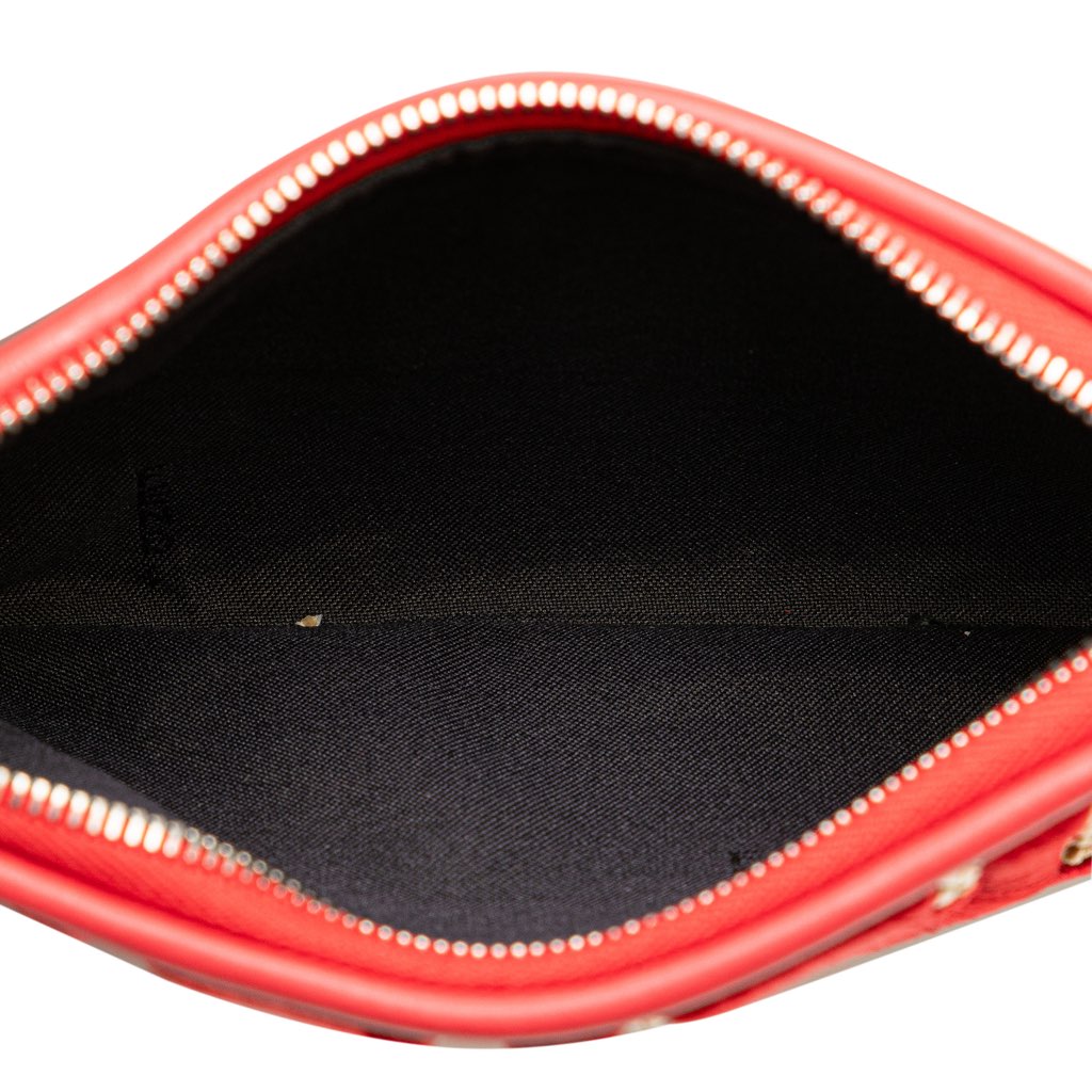 Fendi Zucca Leather and Raffia Triplette Clutch - 5