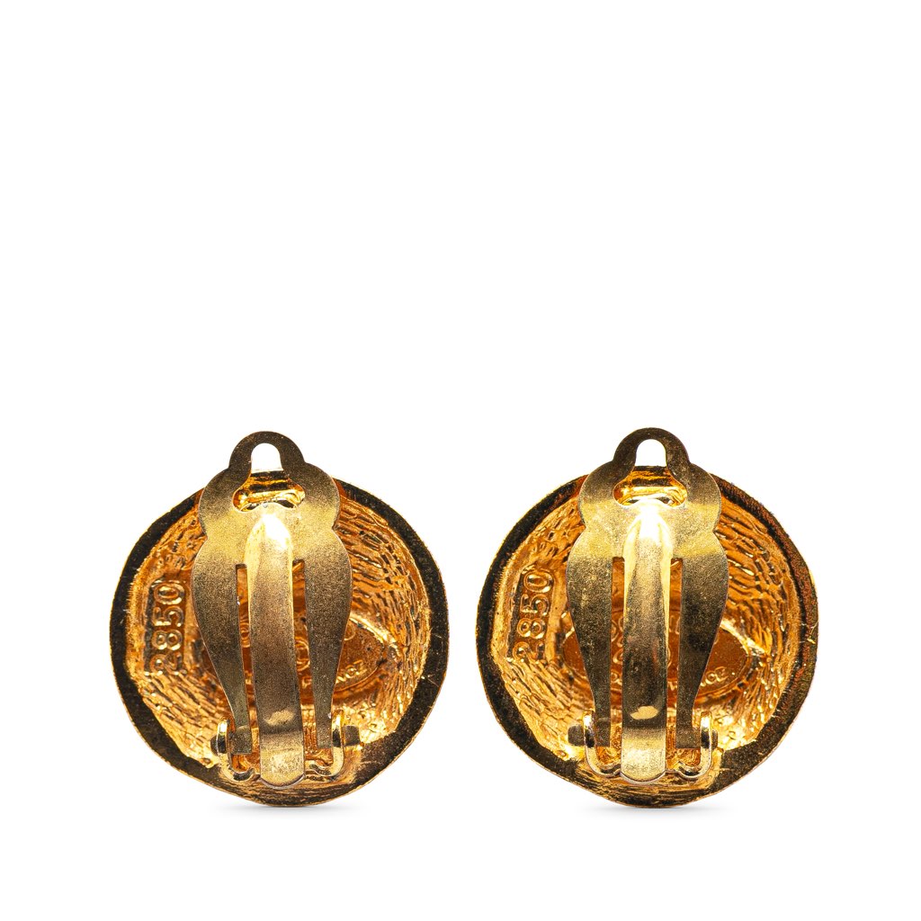 Chanel Gold Plated CC Clip On Earrings - 2
