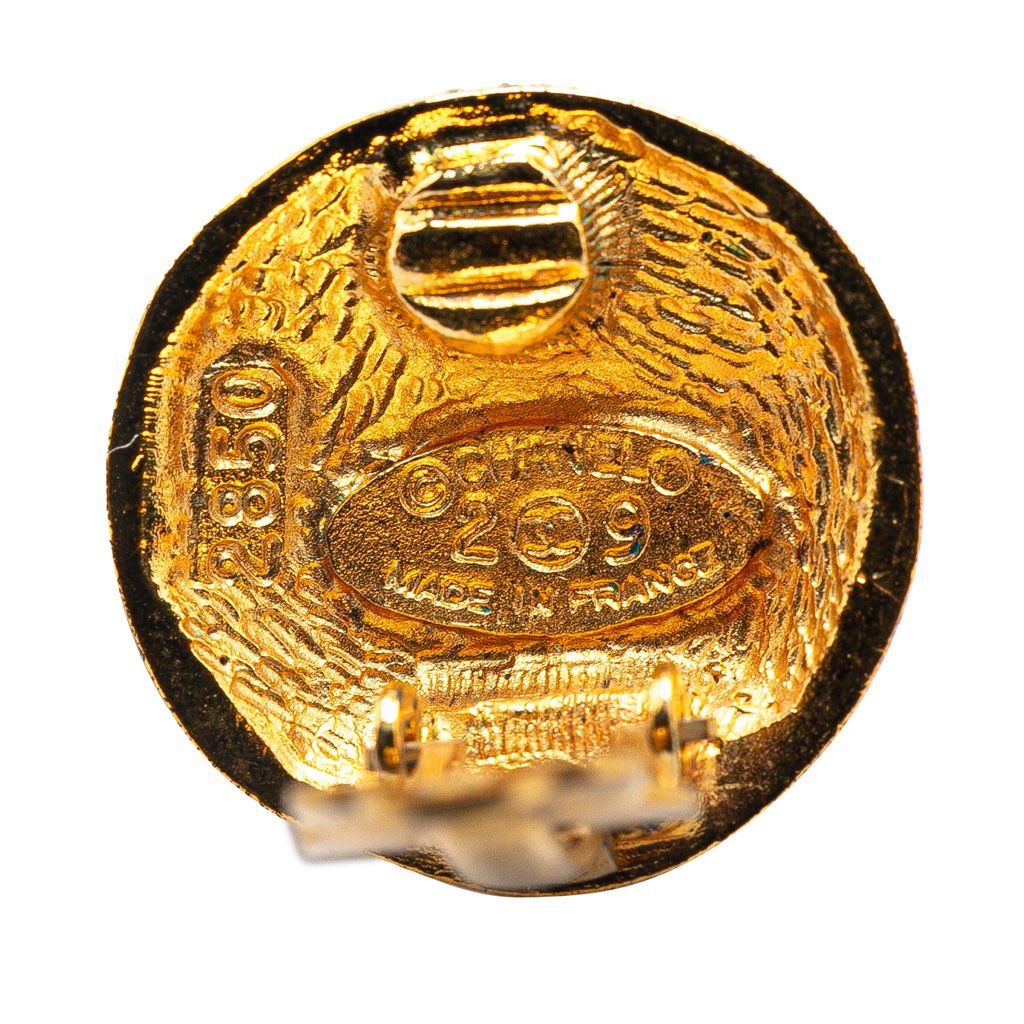 Chanel Gold Plated CC Clip On Earrings - 3