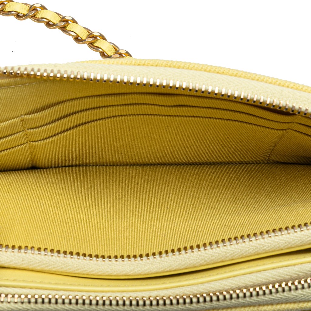 Chanel Denim Coco Fringe Double Zip Clutch with Chain - 5