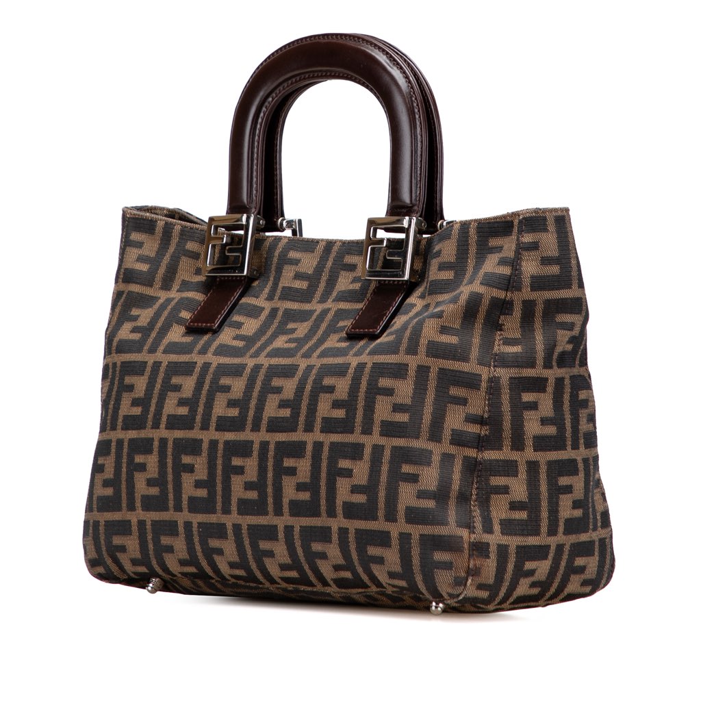 Fendi Small Zucca Canvas Twins Tote - Back view
