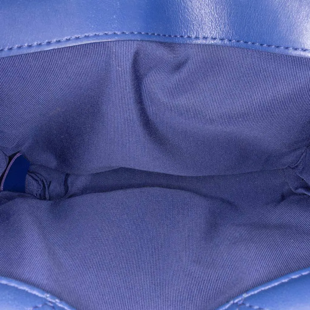 Chanel CC Quilted Calfskin Triple Flap Blue Leather Good - Box View