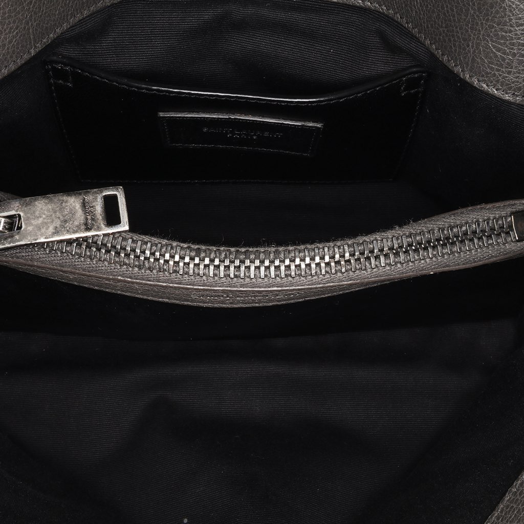 Saint Laurent Medium Quilted Chevron Sheepskin College Satchel - 4