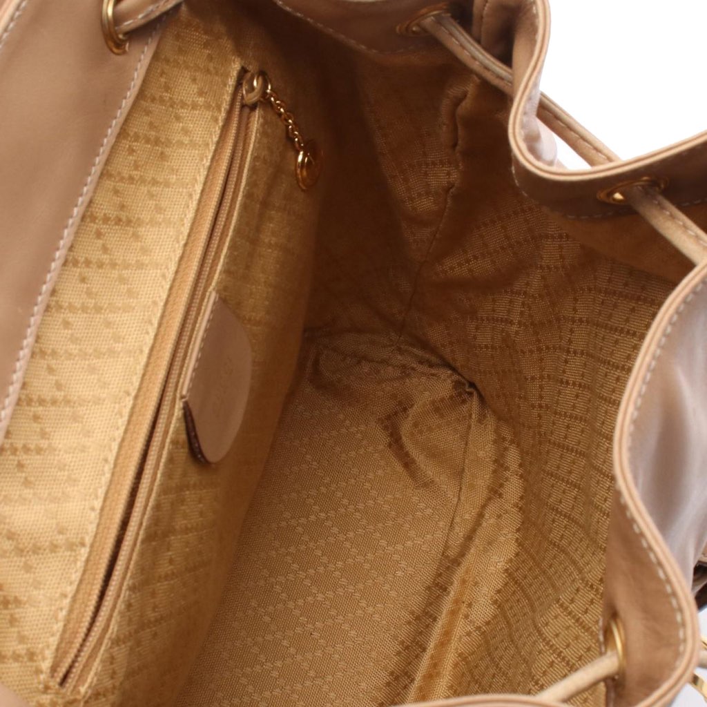 Gucci Leather Bamboo Drawstring Backpack - 3