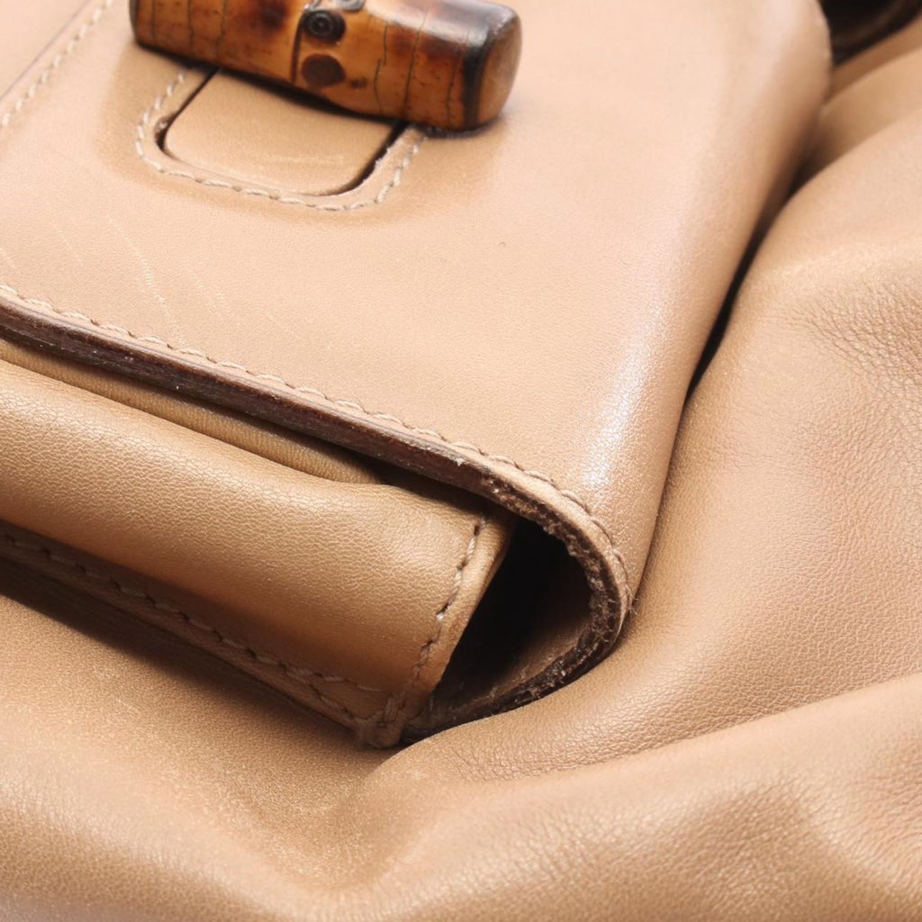 Gucci Leather Bamboo Drawstring Backpack - 5