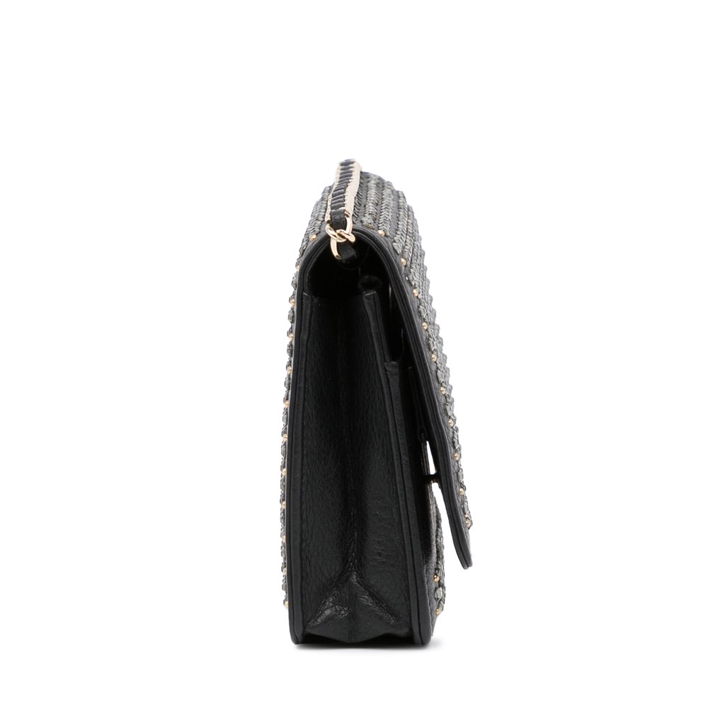 Chanel Studded Leather Wallet on Chain - 3