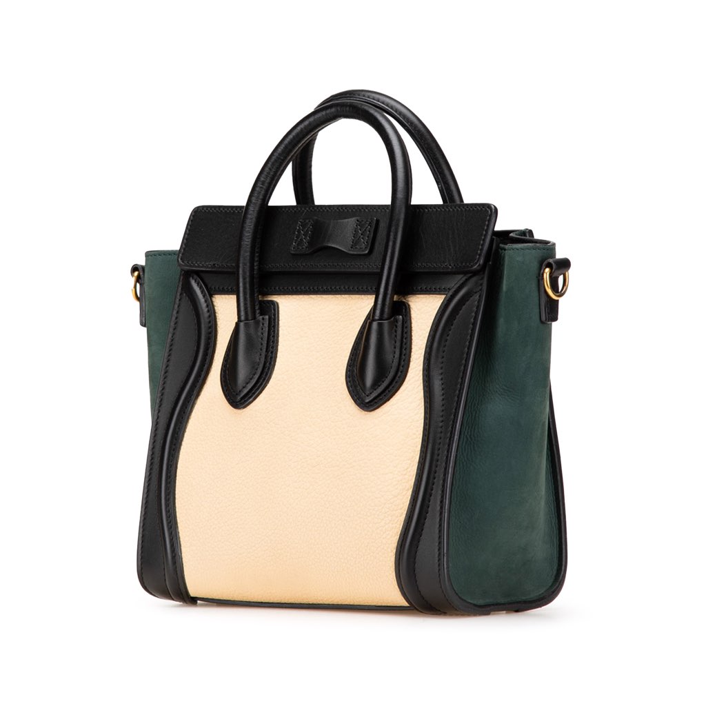 Celine Nano Tricolor Nubuck and Calfskin Luggage Tote - 2
