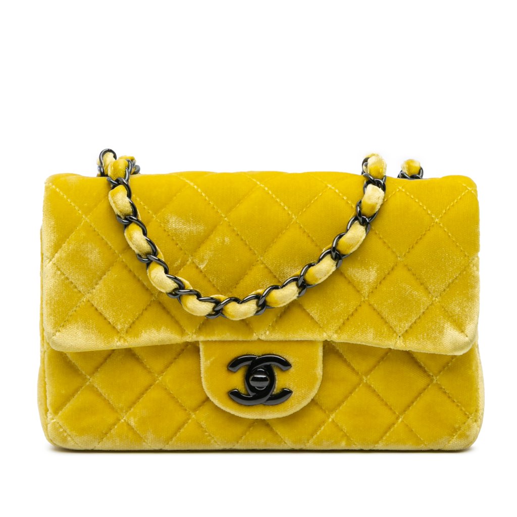 Chanel Mini Rectangular Classic Velvet Single Flap