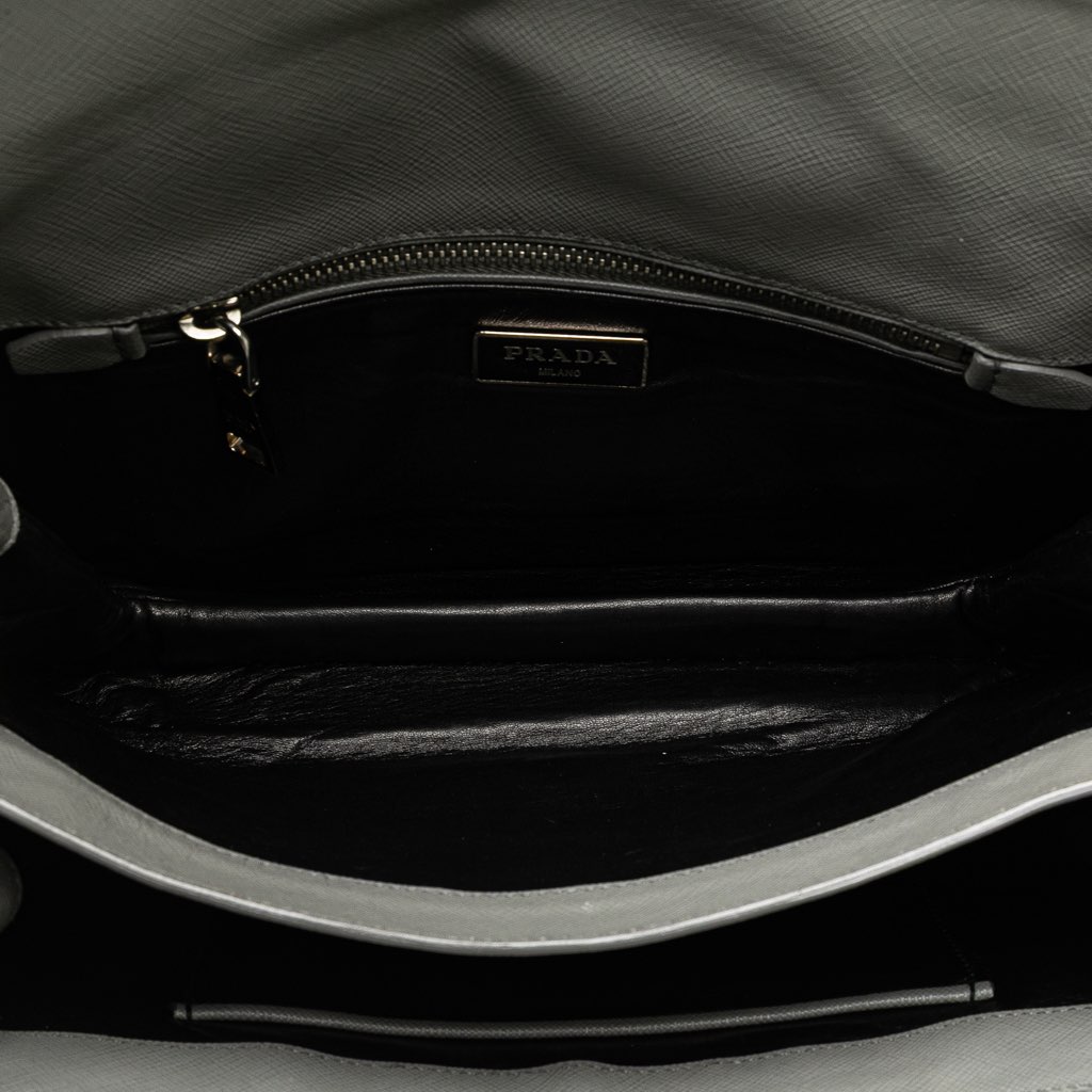 Prada Saffiano Soft Stitched Sound Lock Shoulder Bag - 4