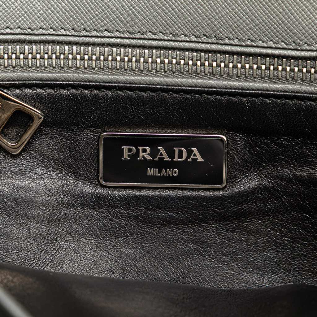 Prada Saffiano Soft Stitched Sound Lock Shoulder Bag - 5