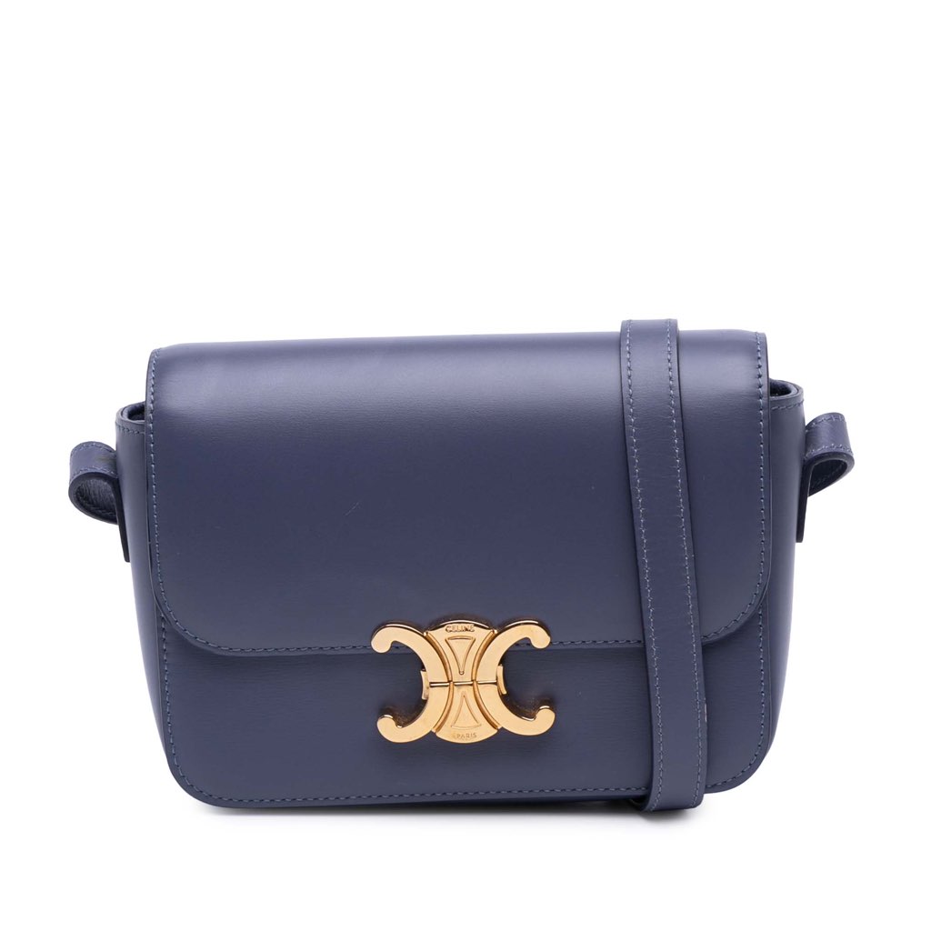 Celine Teen Shiny Calfskin Triomphe Crossbody