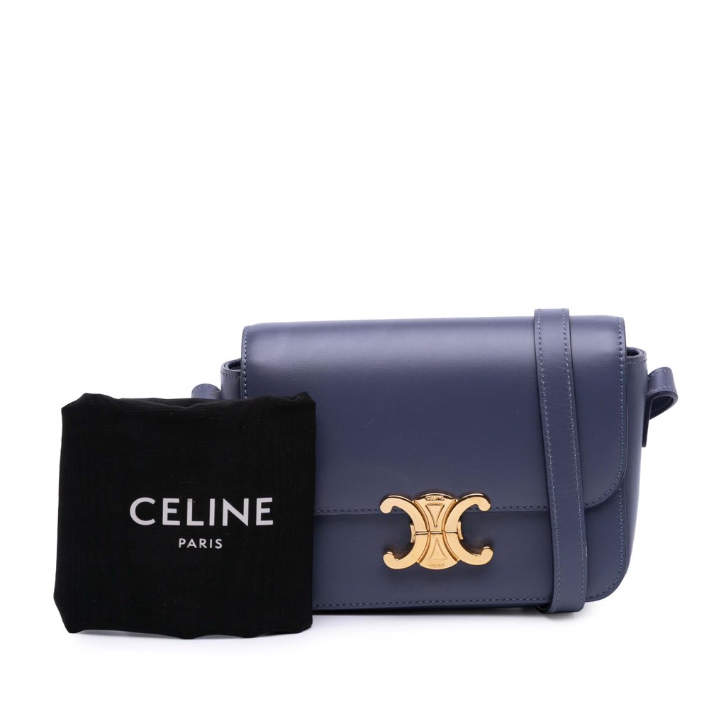 Celine Teen Shiny Calfskin Triomphe Crossbody - Image 10