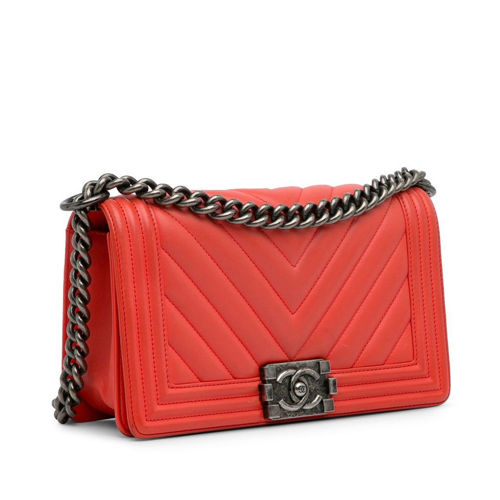 Chanel Old Medium Chevron Calfskin Boy Flap - 2