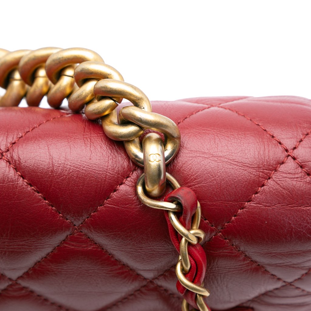 Chanel Small Quilted Calfskin and Caviar Chain Handle Flap - Image 11