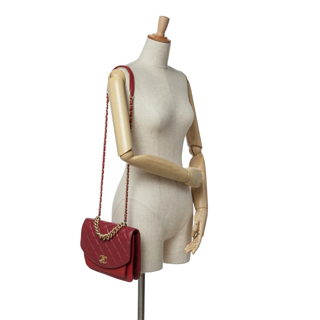 Chanel Small Quilted Calfskin and Caviar Chain Handle Flap - Image 12