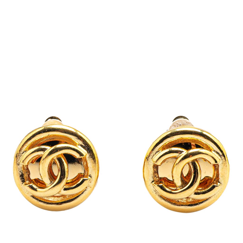 Chanel Gold Plated Mini CC Clip On Earrings