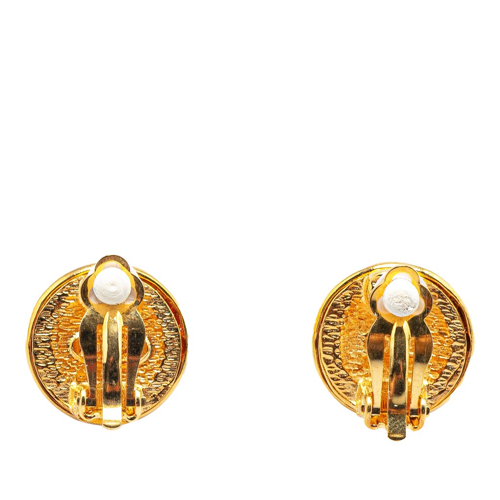 Chanel Gold Plated Mini CC Clip On Earrings - Back view