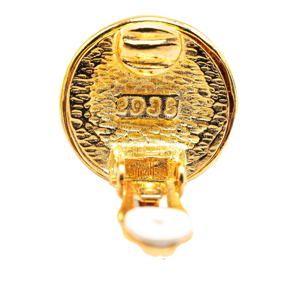 Chanel Gold Plated Mini CC Clip On Earrings - Image 6