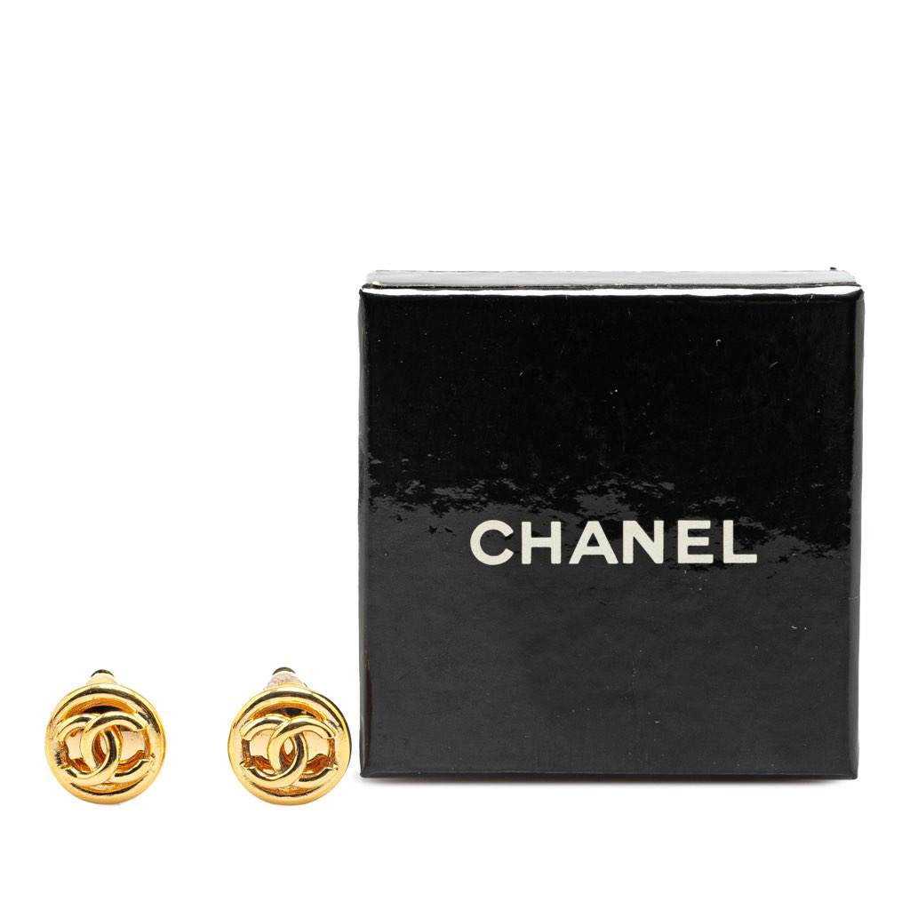 Chanel Gold Plated Mini CC Clip On Earrings - Side view