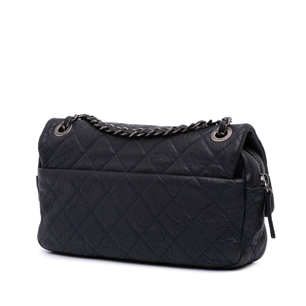 Chanel Small Quilted Distressed Calfskin Easy Flap - 2
