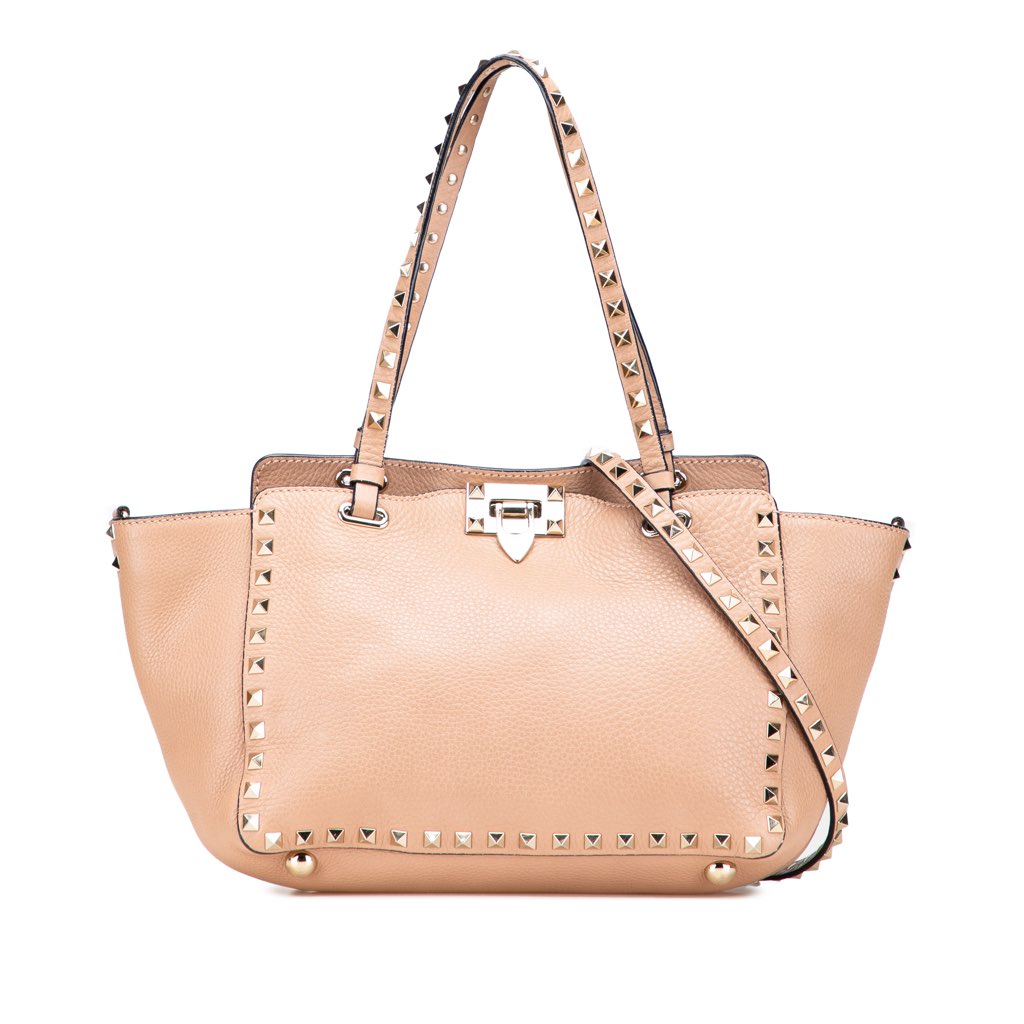 Valentino Small Leather Rockstud Trapeze Satchel