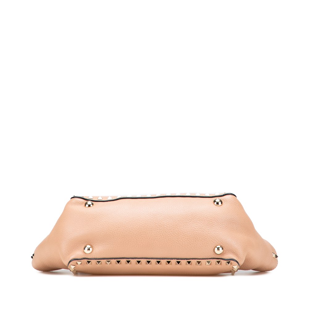 Valentino Small Leather Rockstud Trapeze Satchel - 3