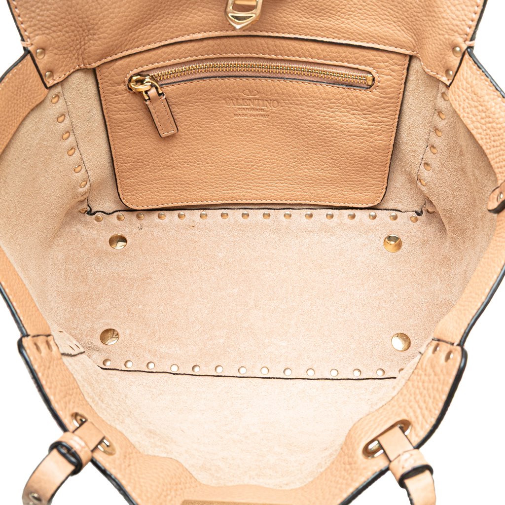 Valentino Small Leather Rockstud Trapeze Satchel - 4