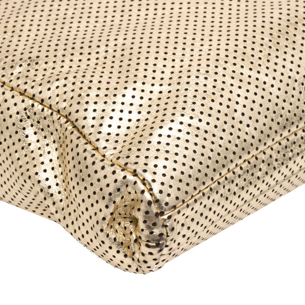 Chanel Perforated Crackled Metallic Calfskin Drill Tote - Image 11