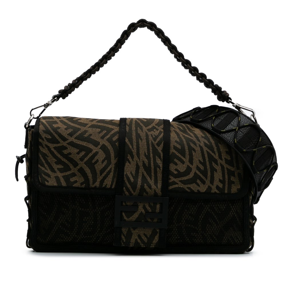 Fendi Large Zucca Vertigo Mesh Baguette Satchel