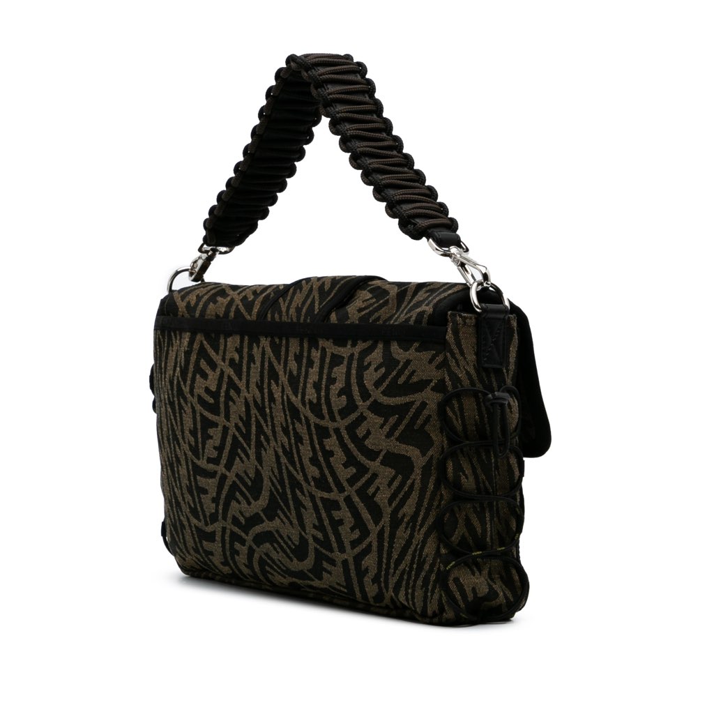 Fendi Large Zucca Vertigo Mesh Baguette Satchel - Back view