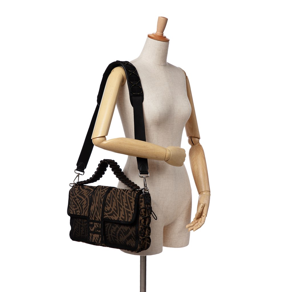 Fendi Large Zucca Vertigo Mesh Baguette Satchel - Image 12