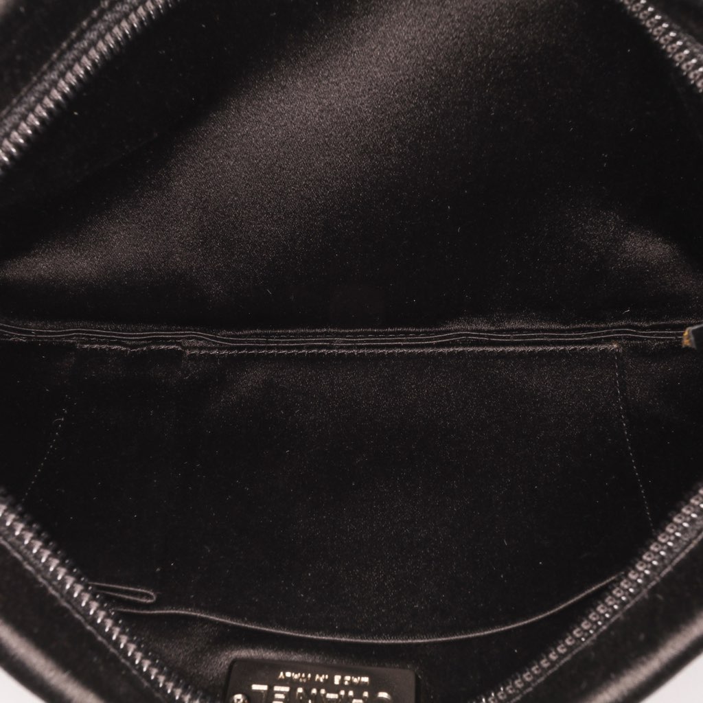 Chanel Satin Diamante Camellia Clutch with Chain - 4