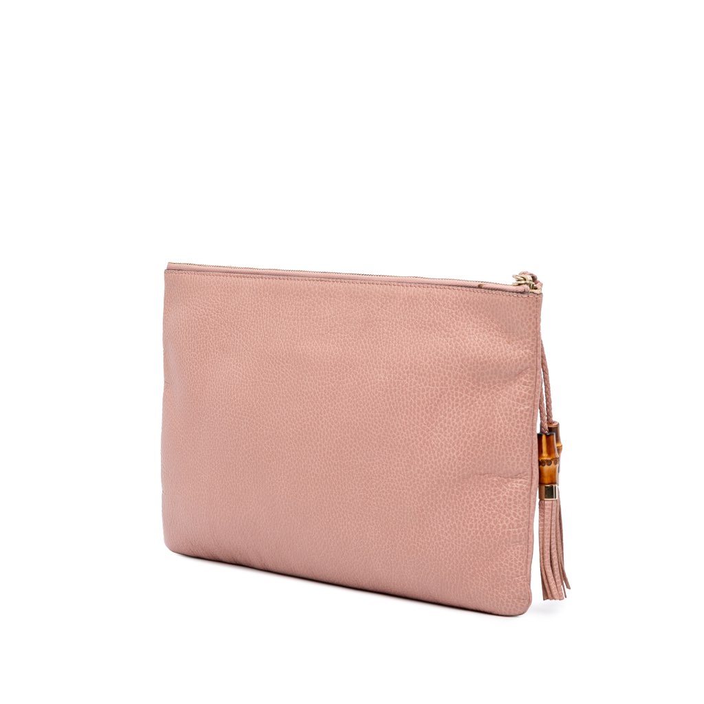 Gucci Calfskin Bamboo Tassel Clutch - 2